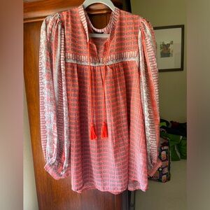 Lucky Brand Sheer Long sleeve Blouse